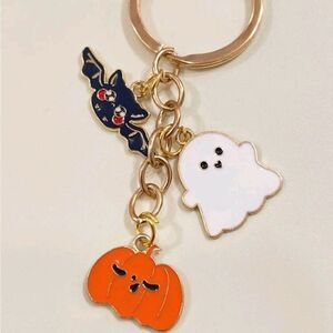 Pumpkin 🎃 and Ghost Charm Keychain